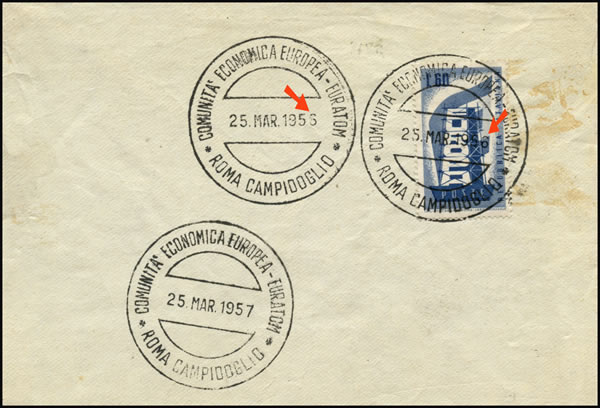 Erreur de date sur le cachet Traité de Rome 1957