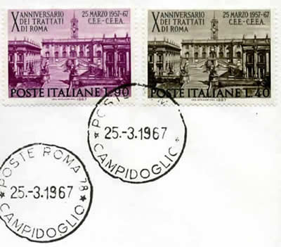 FDC 10e anniversaire traité de Rome Italie