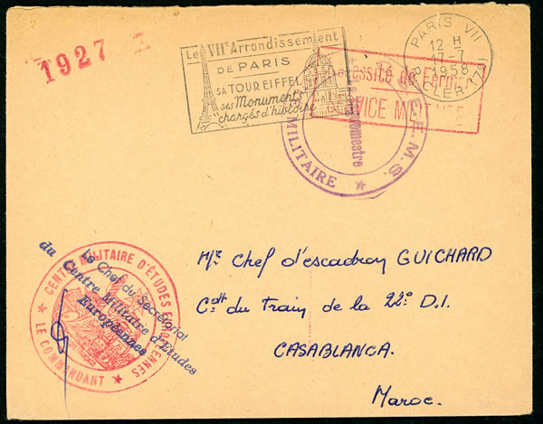 Lettre du Centre Militaire d'études européennes