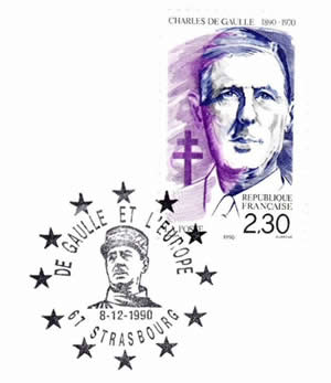 Oblitération de gaulle et l'Europe