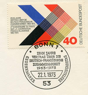 FDc 10e anniversaire du traté franco-allemand RFA
