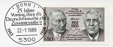 25e anniversaire du traité franco-allemand FDC Bonn