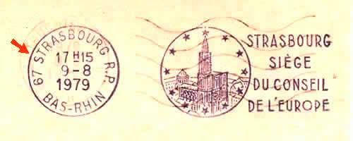 Flamme Strasbourg Siège du Conseil de l'Europe type 16A