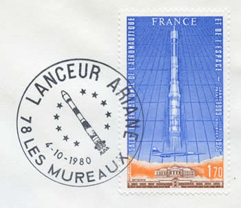 Oblitération lanceur Ariane aux Mureaux