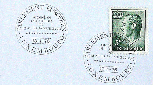 Oblitération spéciale du parlement européen janvier 1976 Luxembourg