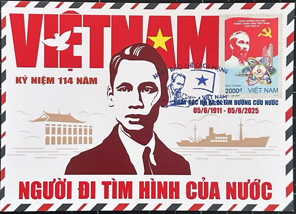 enveloppe commémorative du départ de Hô Chi Minh vers la France en 1911