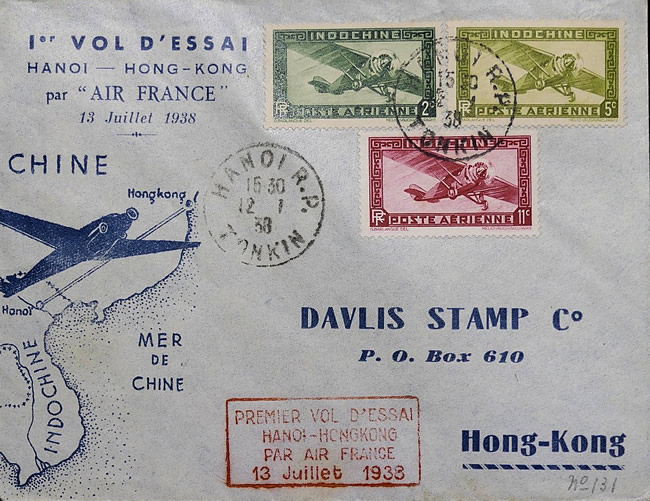 Premier vol (essai) Hanoi Saïgon juillet 1938