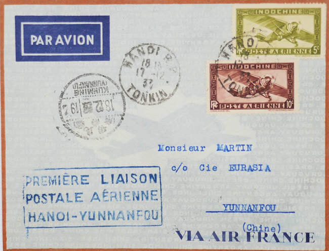 premier vol Hanoi Yunnanfu decembre 1937