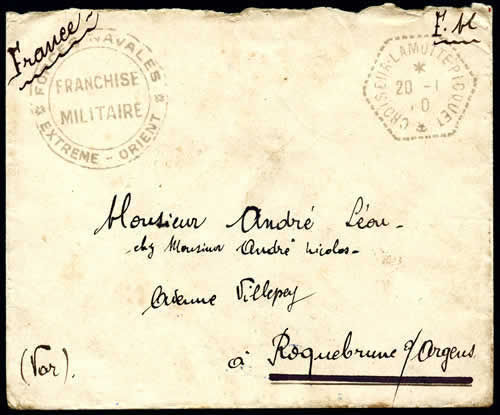 Lettre en franchise du lamotte-Piquet