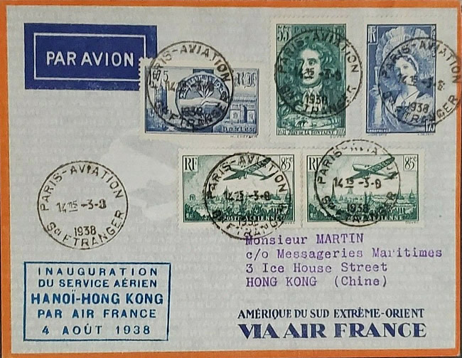 Inauguration de la ligne Hanoi Hong-Konh 4 août 1938