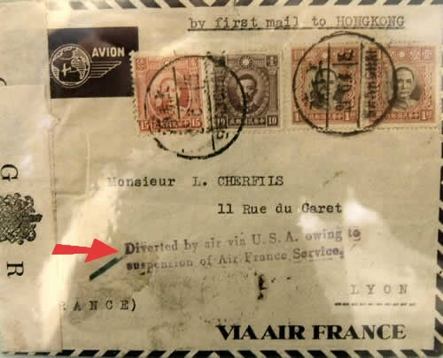 Lettre envoyée par les USA au lieu de Air France