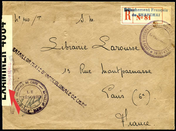 Lettre Shan,ghai Paris saisie