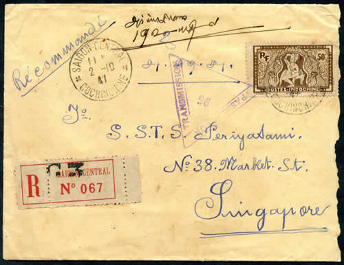 Lettre saigon Singapour 10-41