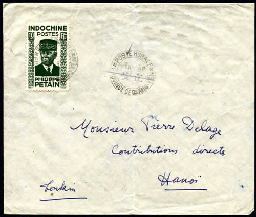 10 cents pétain oblitéré poste rurale