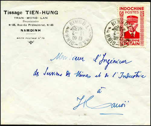 Lettre intérieure de Nam Dinh pour Hanoi