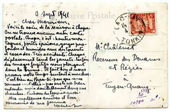 CP intérieure 6cts 1941