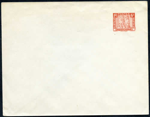 Enveloppe entier 6 cts orange Angkor