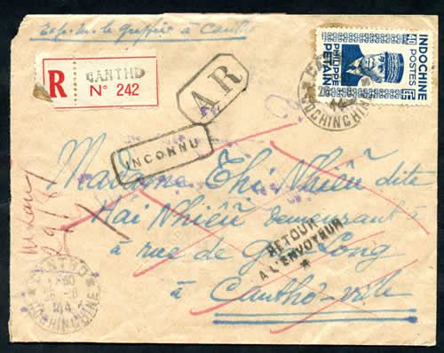 Lettre recommandée 1944