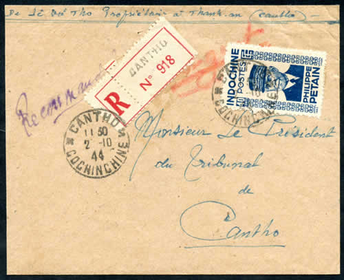 Lettre recommandée affranchie à 40 cents