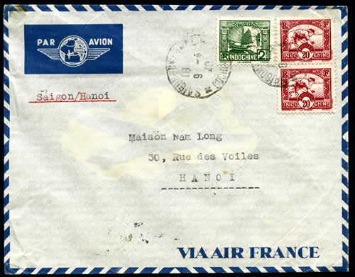 Lettre interieure par avion 20-25g