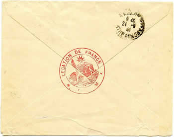 Verso lettre légation