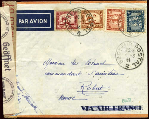 Lettre de la frontière franco-siamoise pour Rabat