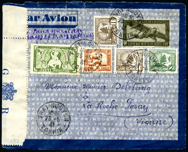 Aérogramme 2pi et censure Hong Kong