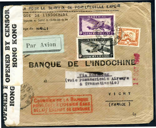 Lettre BI de Hanoi pour Vichy 15 à 20g