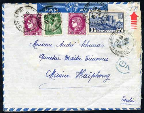 Lettre par avion de France pour Haiphong 4-40