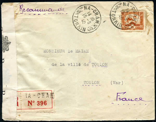 Lettre maritime via Lisbonne
