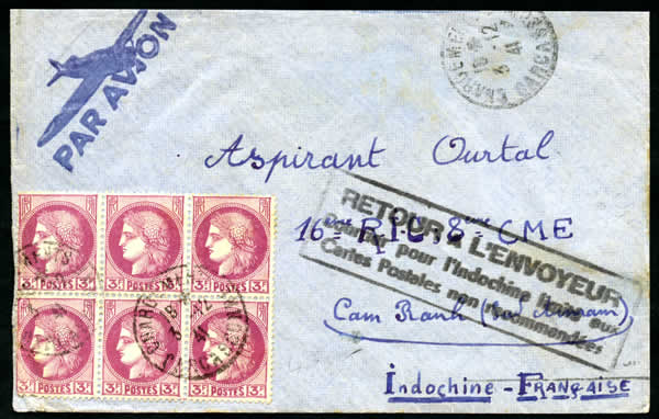 Lettre par la voie des USA retournée seules les CP sont admises