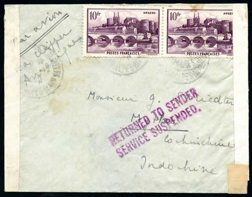 Lettre retournée à cause de Pearl harbour