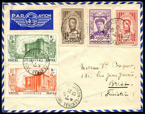 Lettre de Saigon vers Brest par avion 3/40