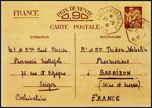 CP interzone Olbl. Kobe a Marseille