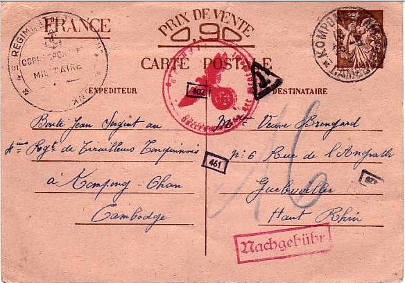 Carte interzone Cambodge vers Alsace