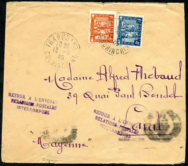 Enveloppe affranchie refoulée