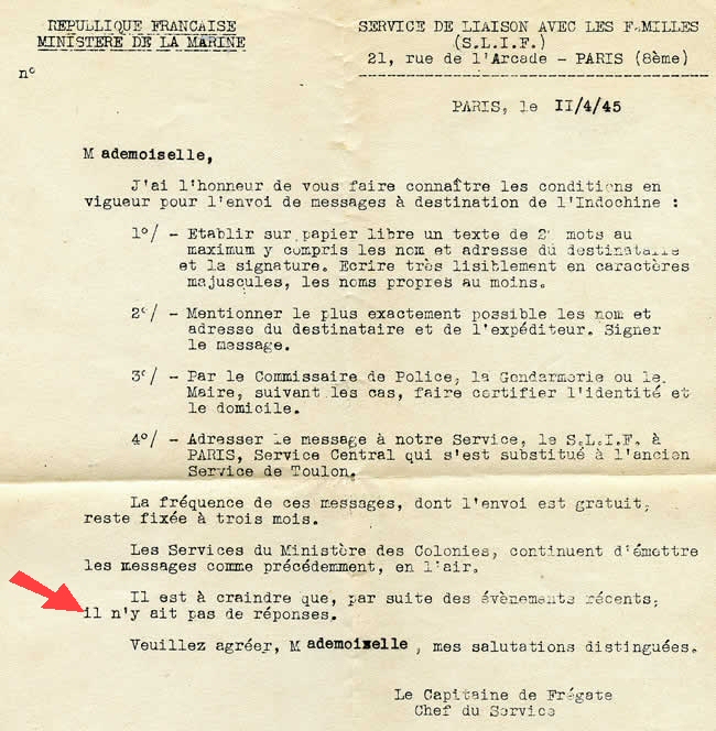 Circulaire avril 1945