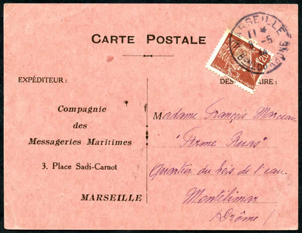 Message des Messageries Maritimes