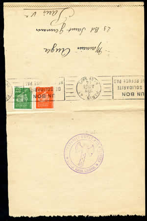 Message secrétariat aux colonies