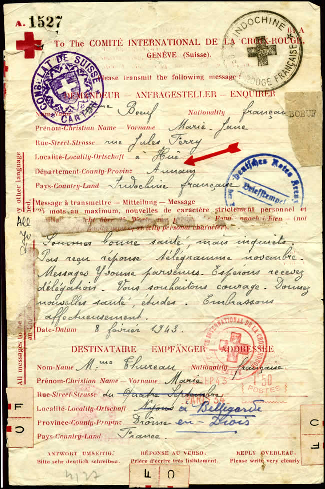 Message Croix-Rouge de Hué pour la Drôme