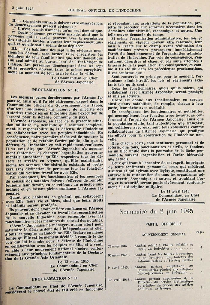 Proclamations japonaises page 3 du JO