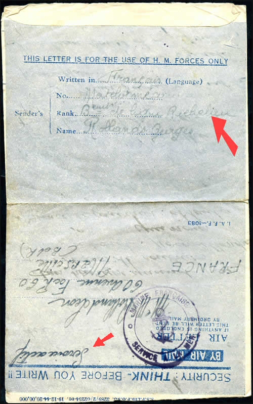 Lettre en provenance du Richelieu