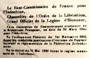 Ordonnance parité de la piastre