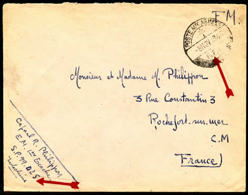 Cachet des FFL du levant en Indochine