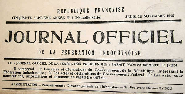 Premier numéro du Journal Officiel