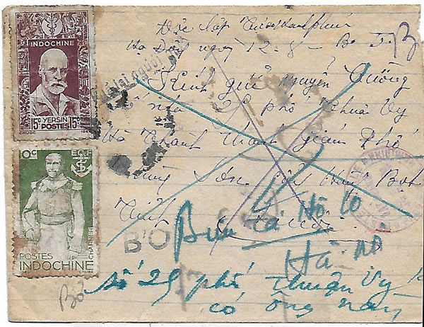 Lettre  taxée pour insuffisance d'affranchissement septembre 1945