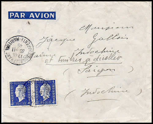 Courrier avion France Indochine