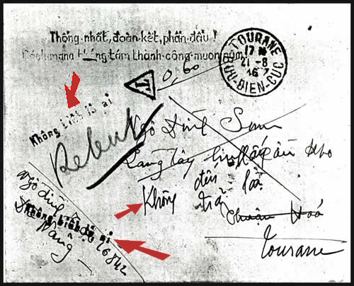 Lettre envoyéé aux rebuts