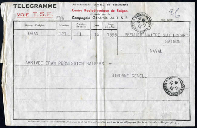 Télégramme Saigon