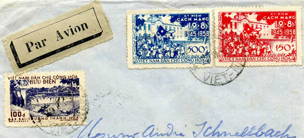 Timbres du 19/8 sur lettre